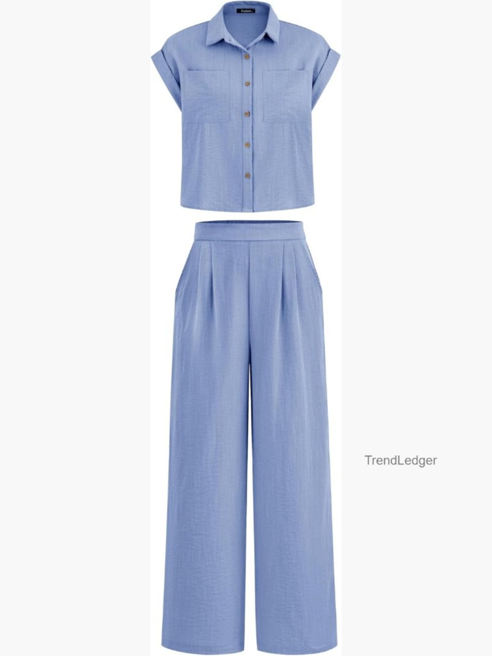 Cap Sleeve Two Piece Set Palazzo Pants Tracksuit Vacation Outfit